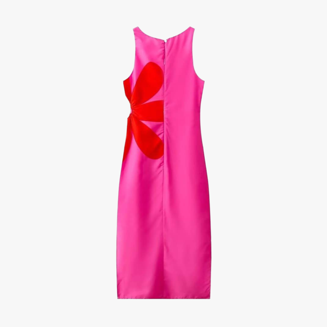 Figurbetontes Kleid mit floralem Design