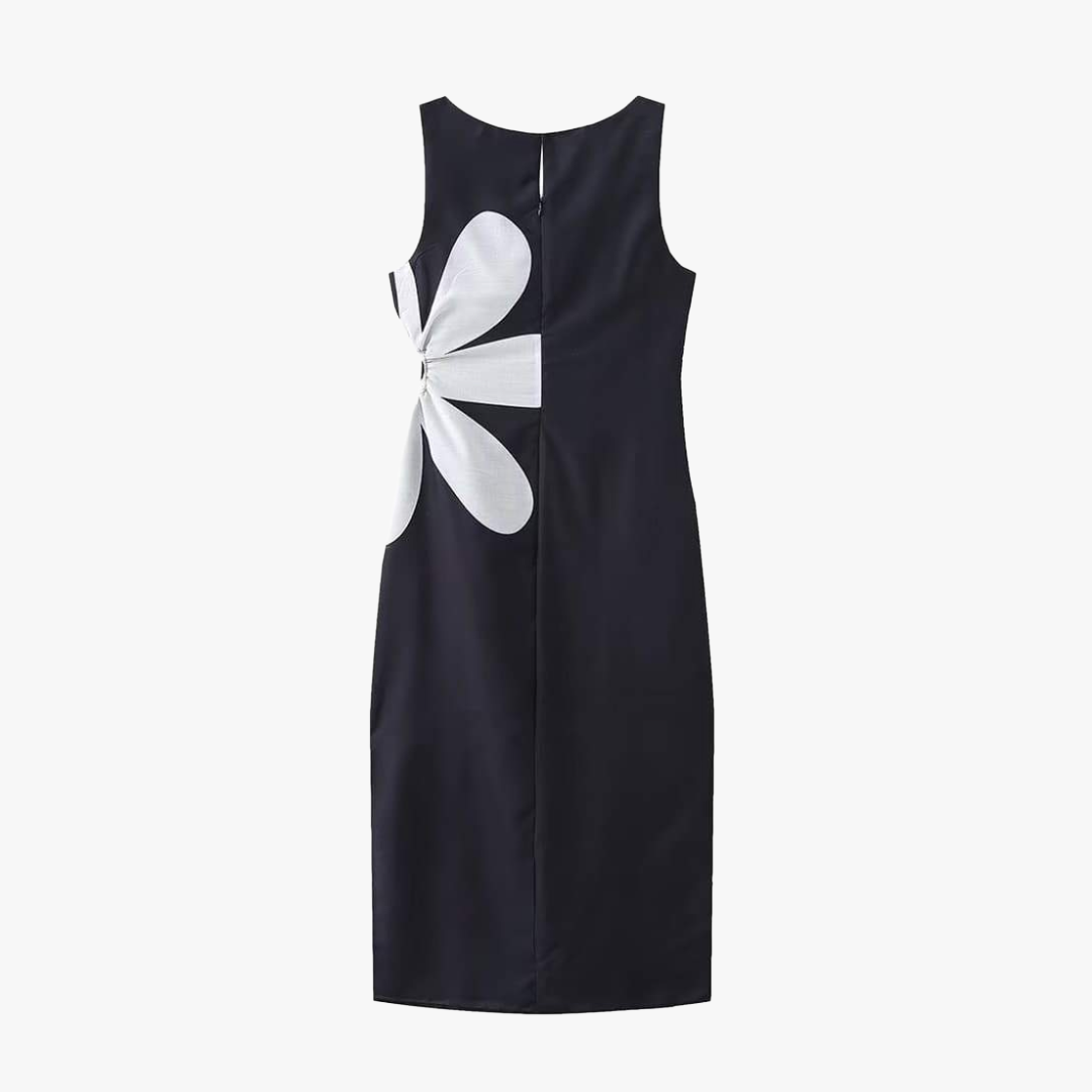 Figurbetontes Kleid mit floralem Design