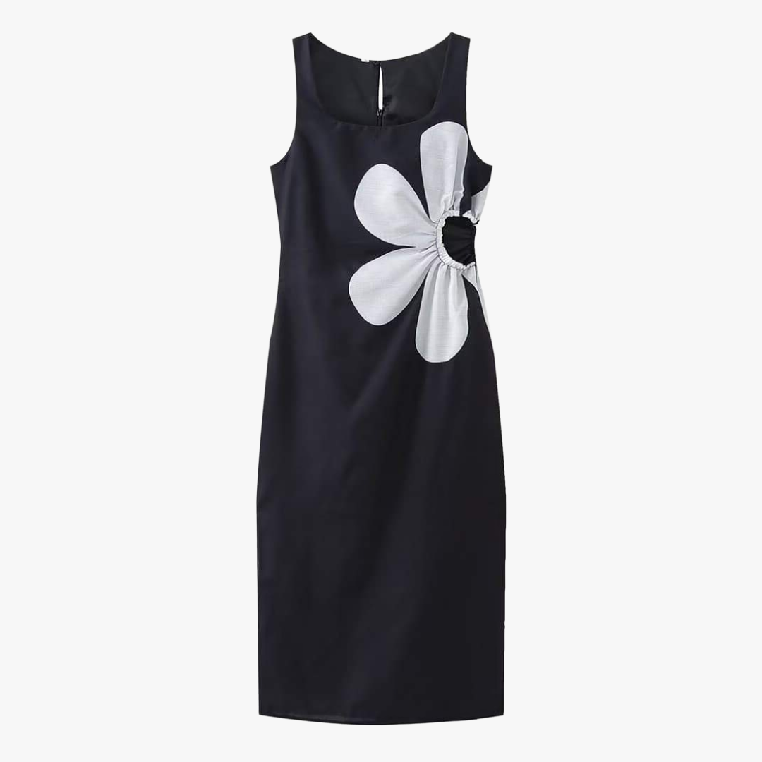 Figurbetontes Kleid mit floralem Design