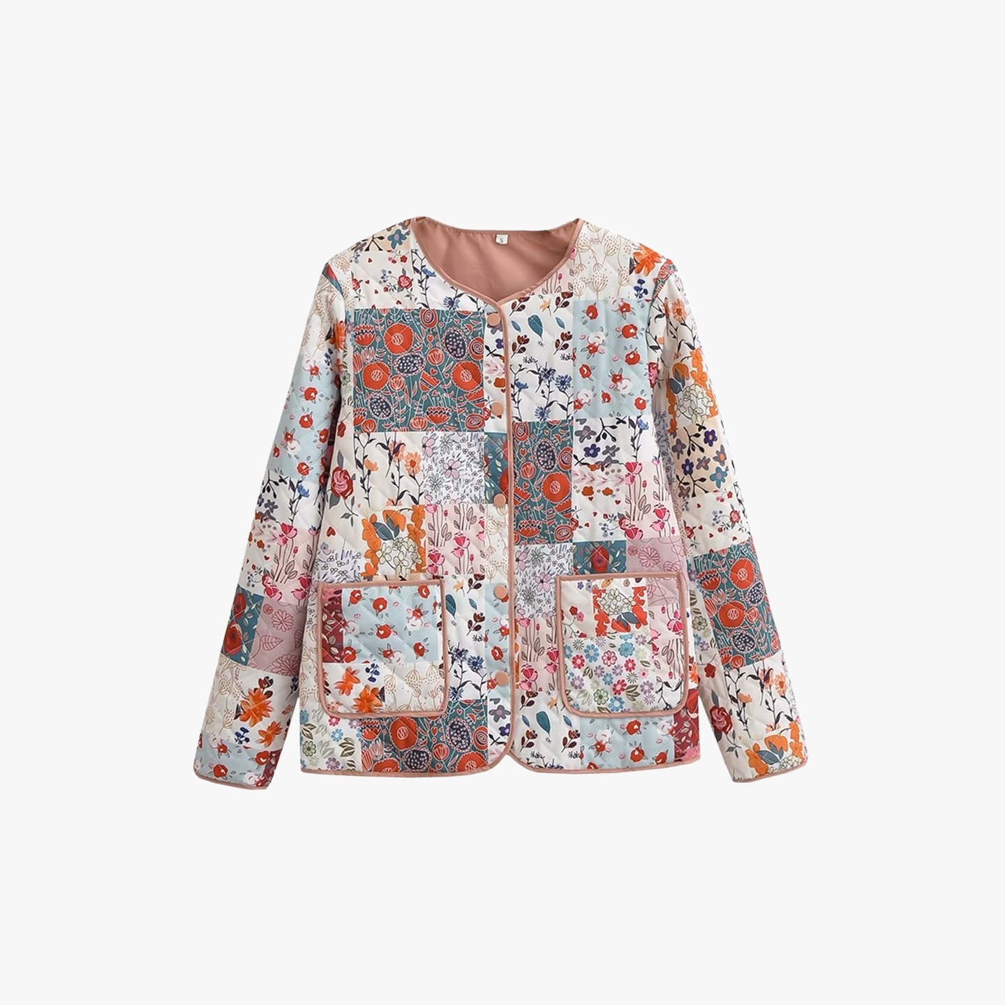 Patchwork Jacke mit floralem Muster