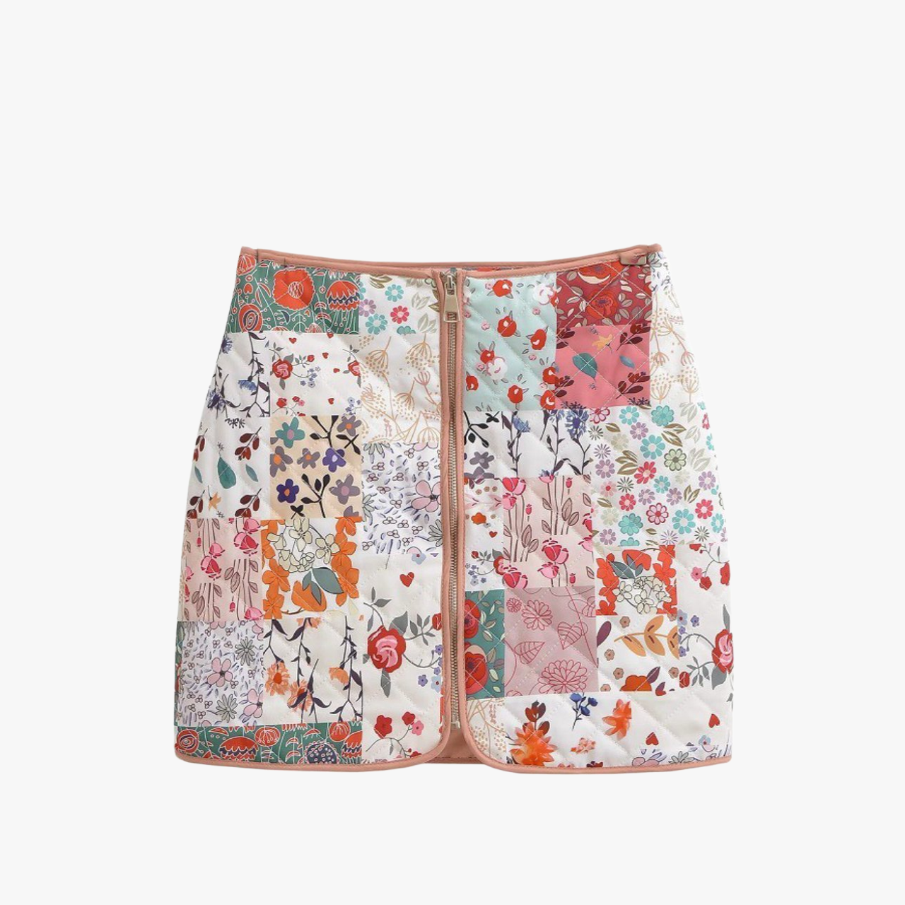 Patchwork Jacke mit floralem Muster