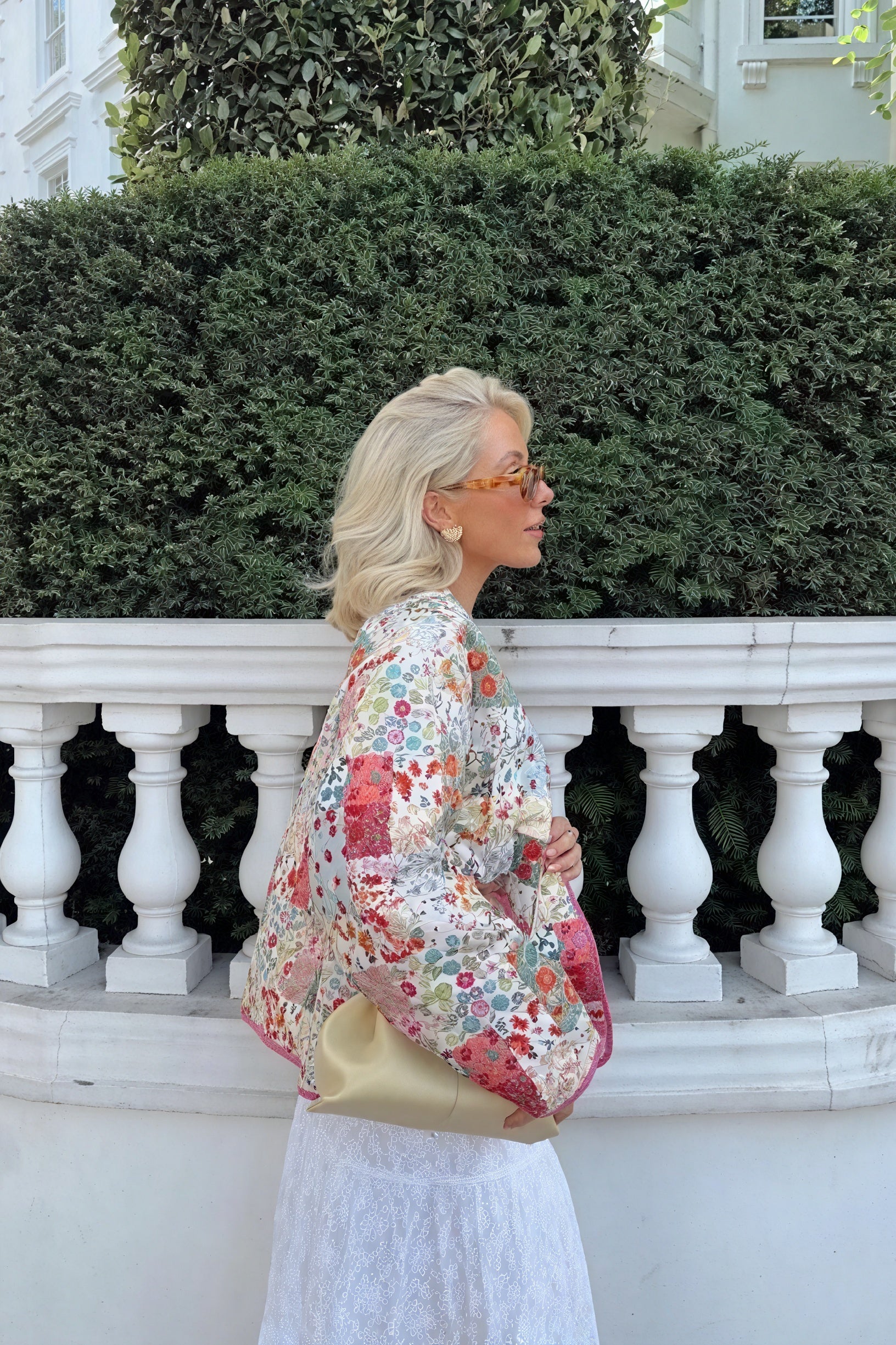 Patchwork Jacke mit floralem Muster