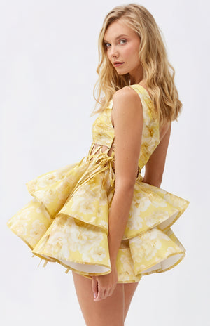 Verspieltes Minikleid mit floralem Muster