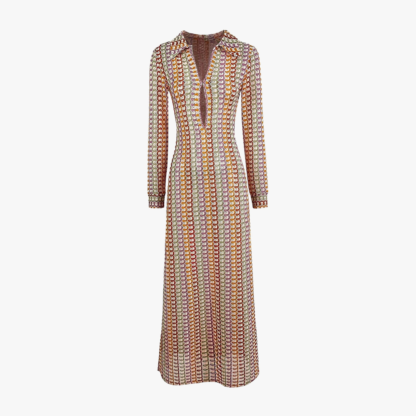 Maxikleid mit geometrischem Muster