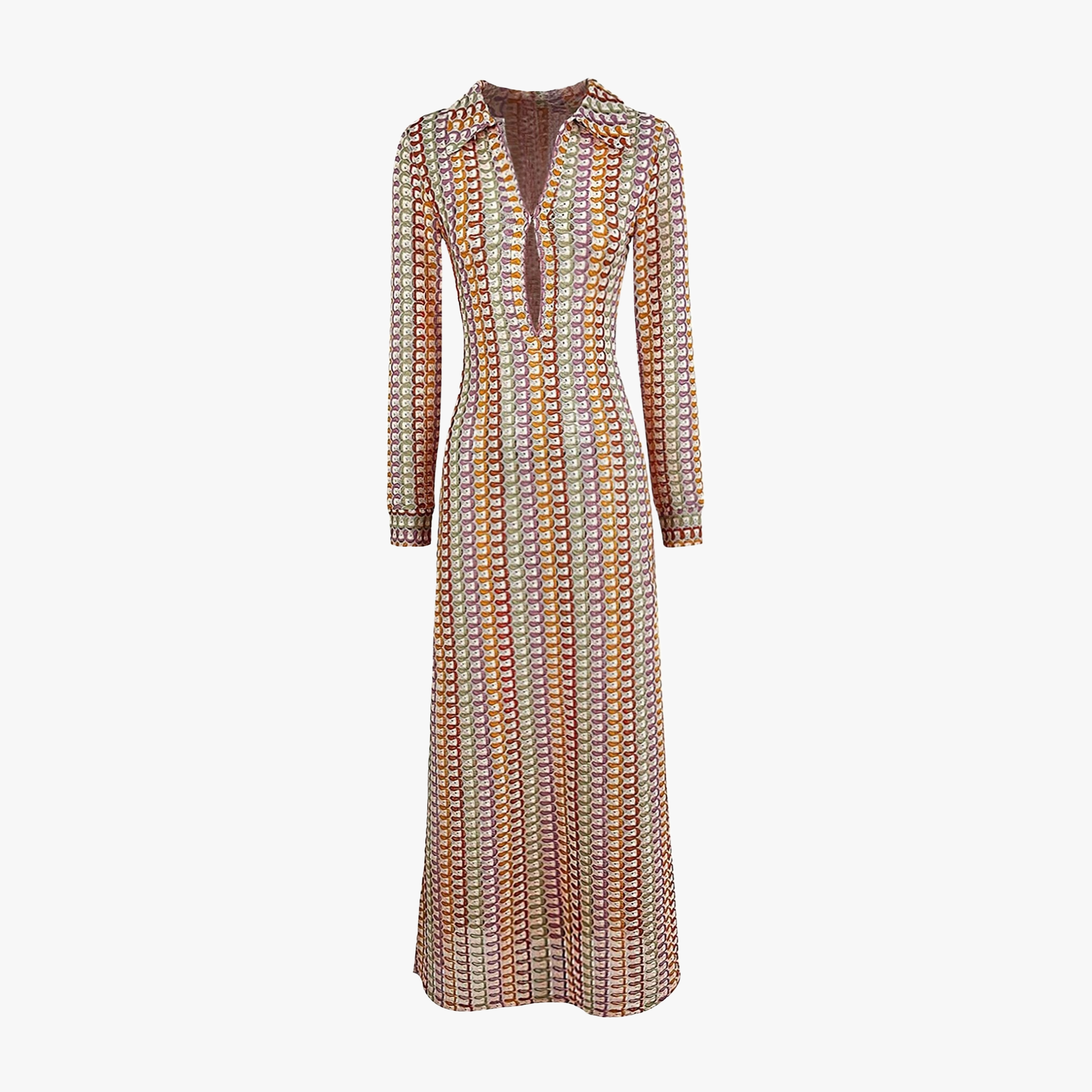 Maxikleid mit geometrischem Muster