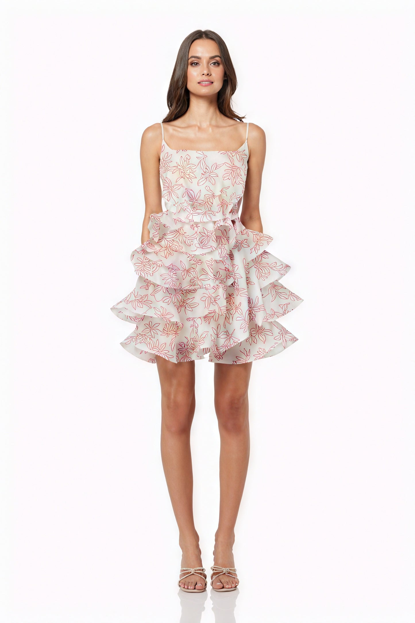 Sommerliches Kleid mit Blumenmuster & Rüschen