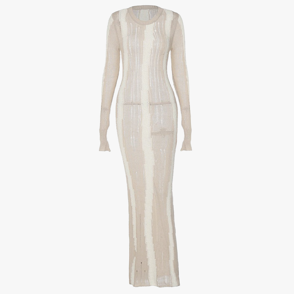 Minimalistisches Strickkleid mit Perforierung