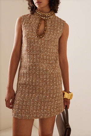 A-Linien-Kleid mit Schmuckkragen
