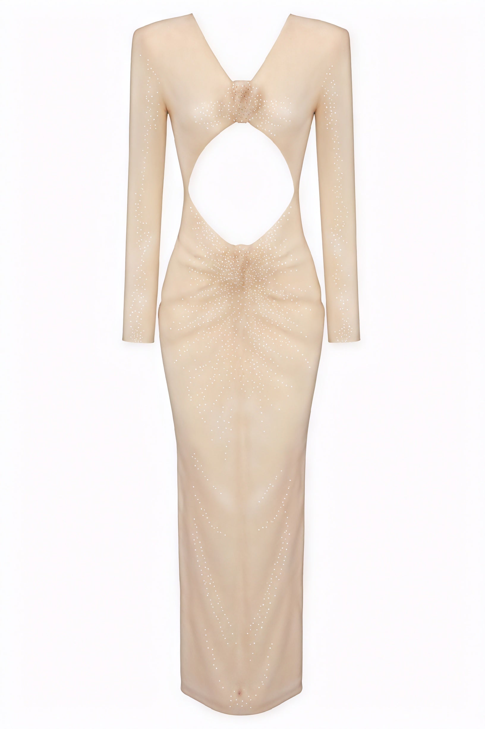 Glanzvolles Abendkleid mit floralen Details