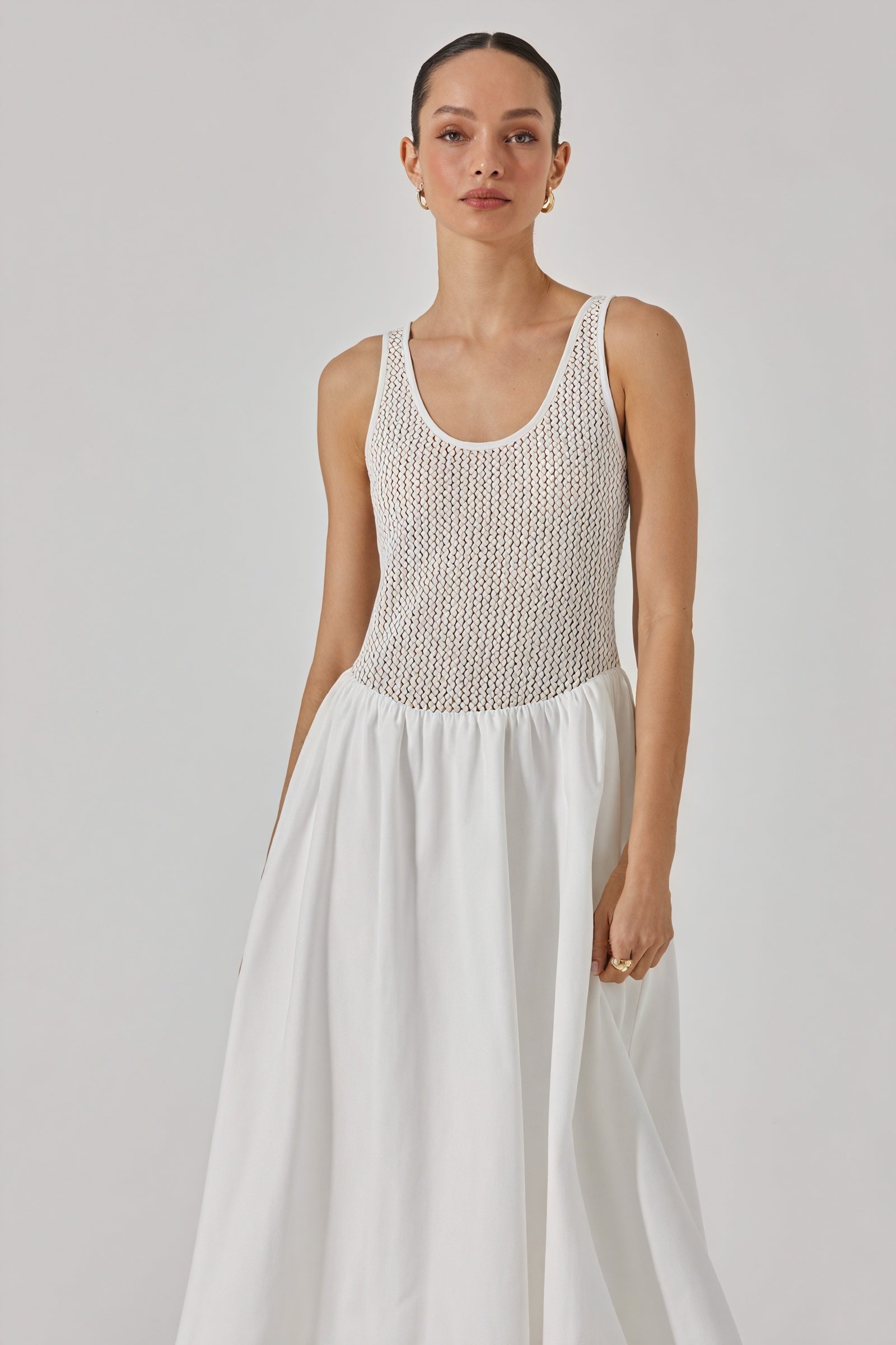 Midi-Kleid mit strukturierter Textur