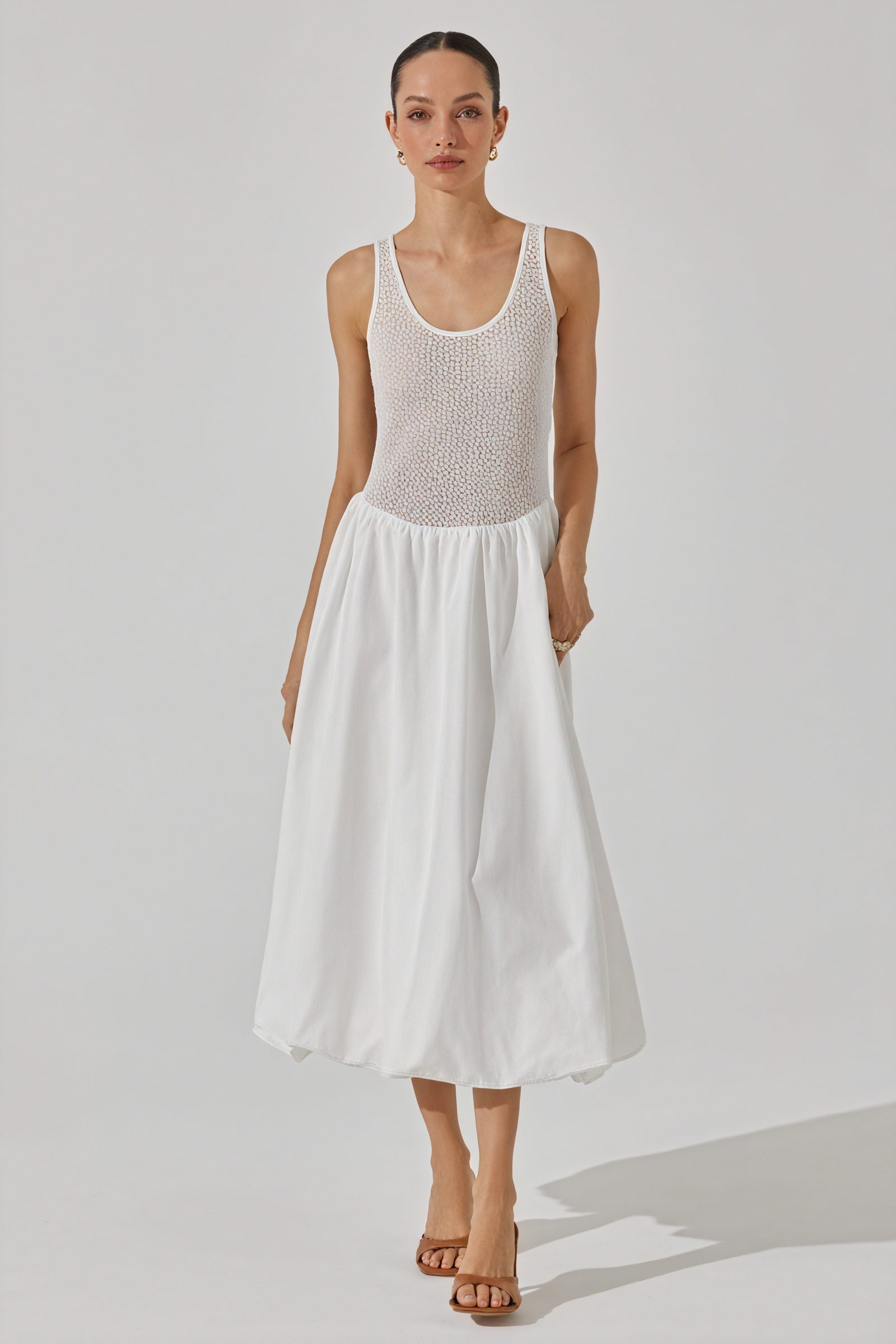 Midi-Kleid mit strukturierter Textur