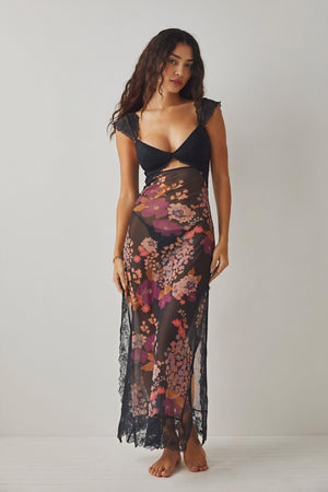Fließendes Kleid mit floralem Muster