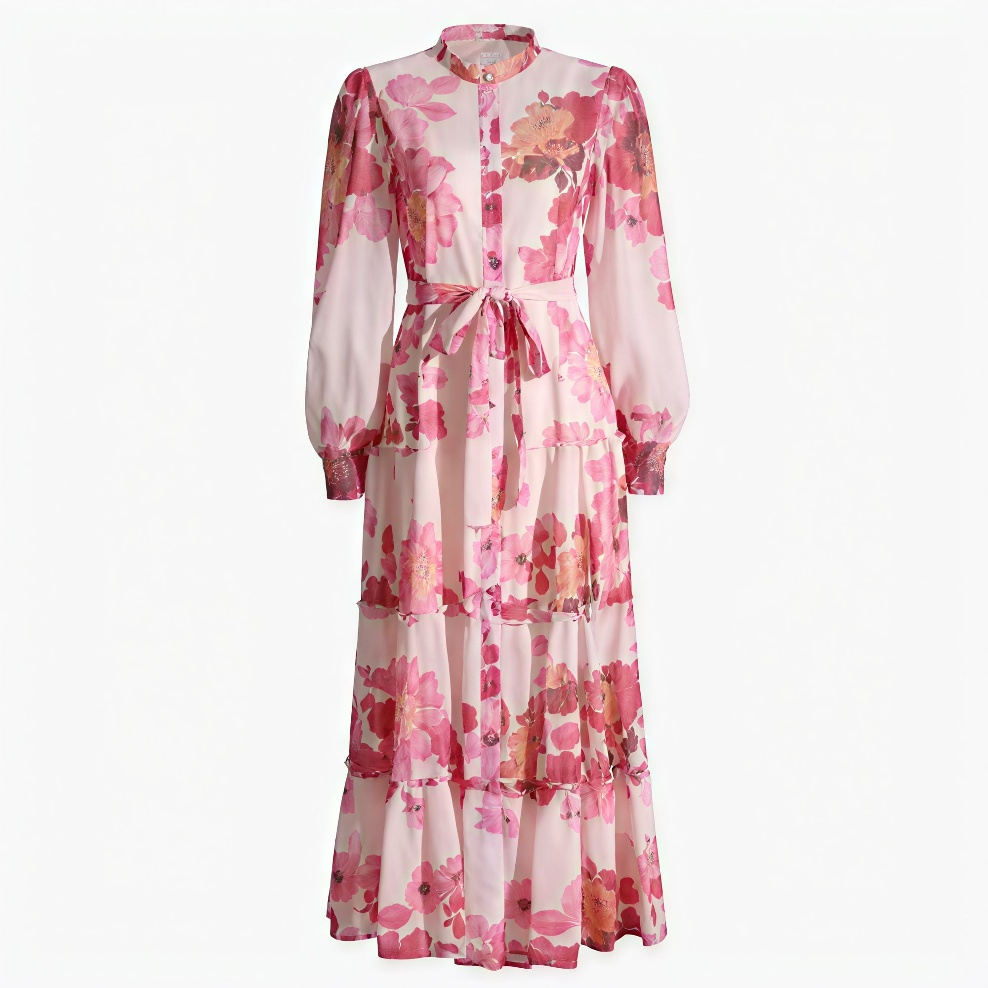 Geblümtes Kleid mit Stufenrock