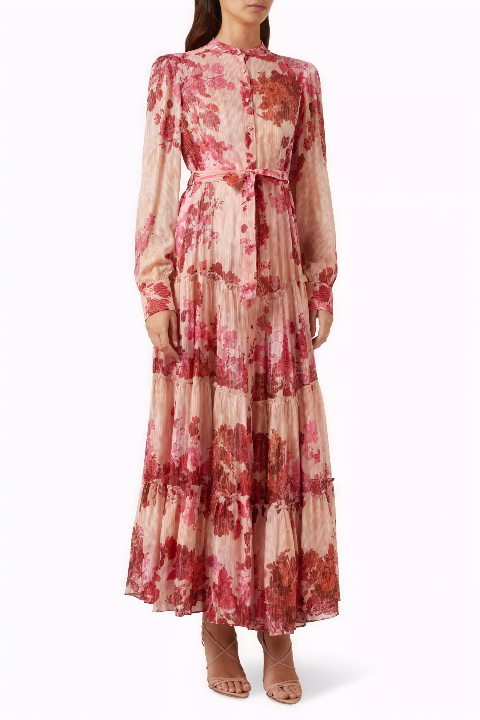Geblümtes Kleid mit Stufenrock
