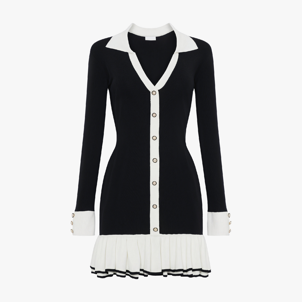 Elegantes Kleid mit Rüschensaum