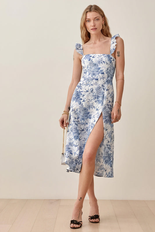 Sommerliches Midi-Kleid mit floralem Print