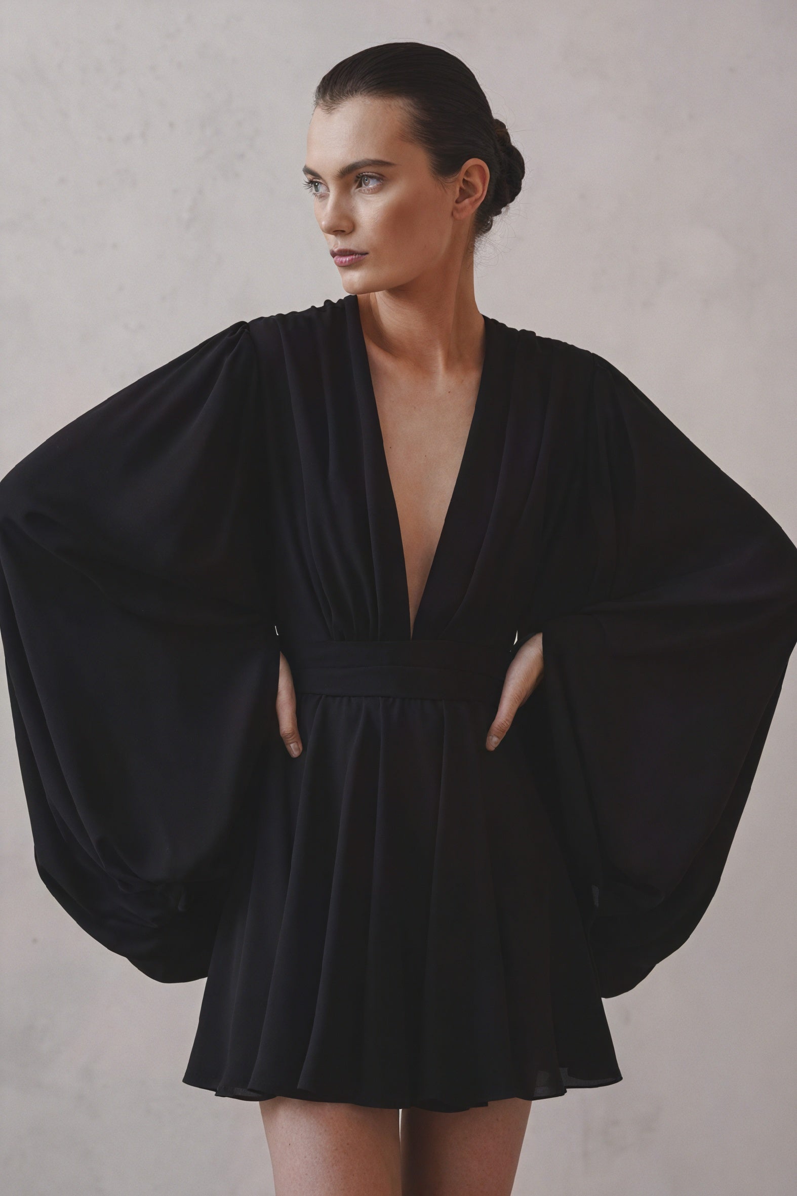 Elegantes Kleid mit Ballonärmeln & A-Linie