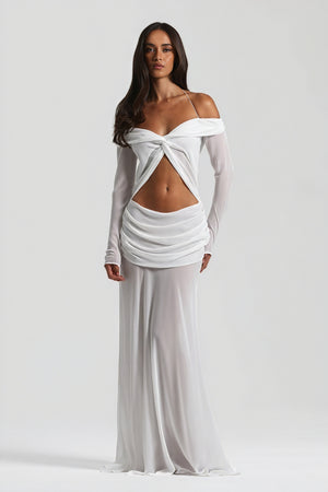 Elegantes Kleid mit Drapierung & Knotendetail