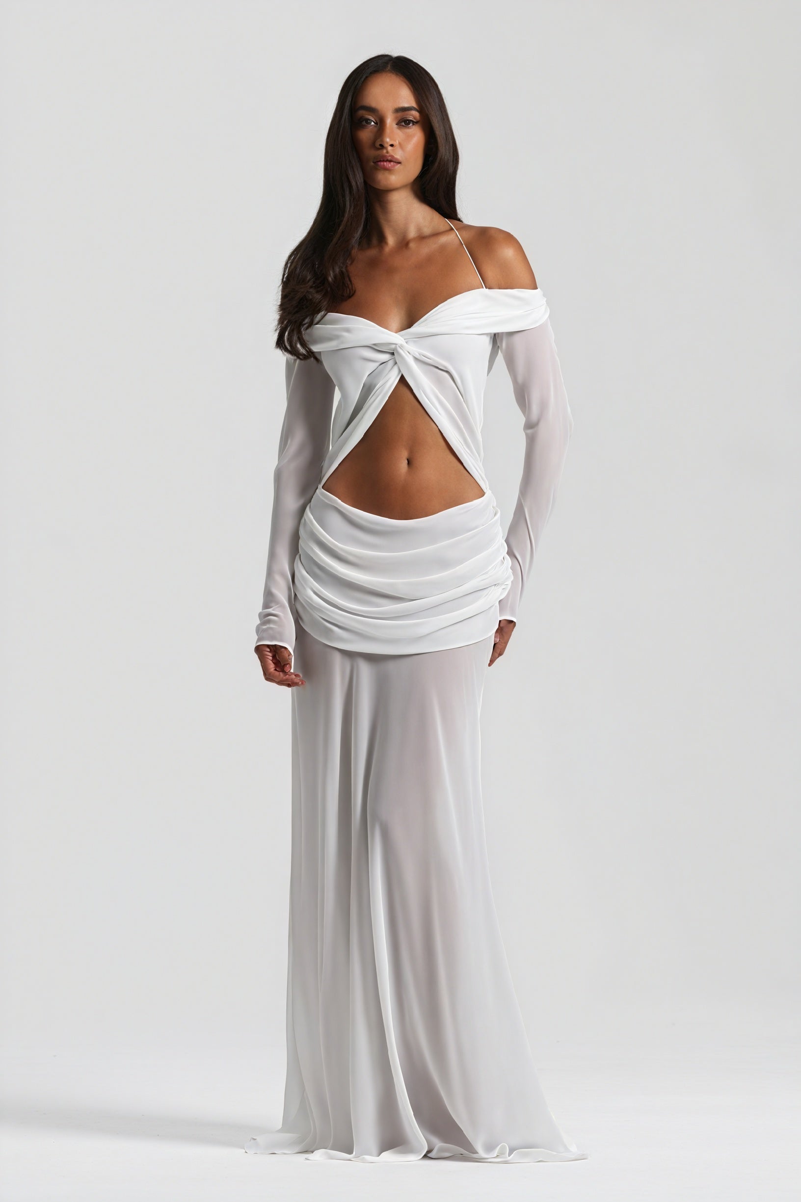 Elegantes Kleid mit Drapierung & Knotendetail