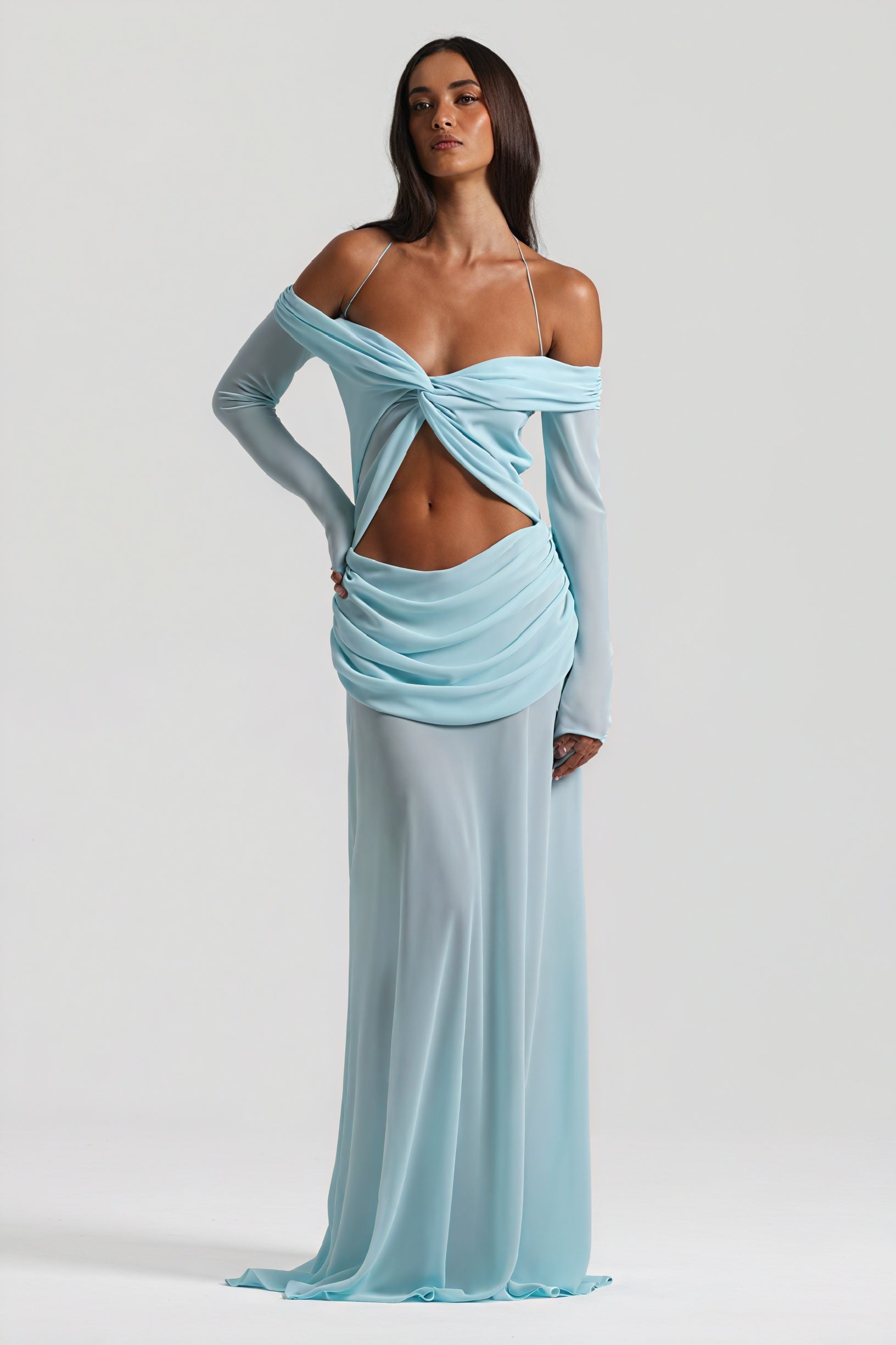 Elegantes Kleid mit Drapierung & Knotendetail