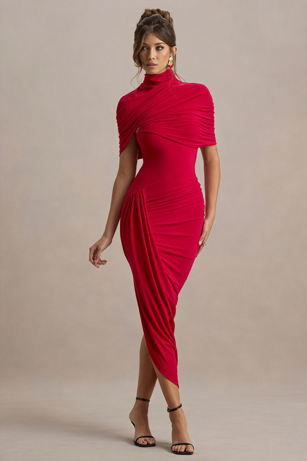 Asymmetrisches Draped Kleid