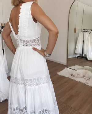 Sommerliches Maxikleid mit Spitze