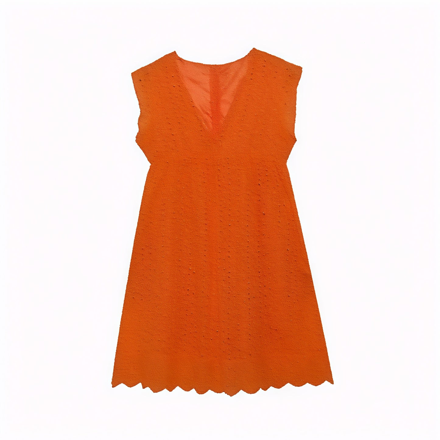 Damen Kleid Perforiertes V-Ausschnitt Ärmelloses Sommerkleid mit Wellensaum – Atmungsaktiv & Lässig-Chic-81587-71e8bacc-4005-453d-881a-66ce6cfaf38f