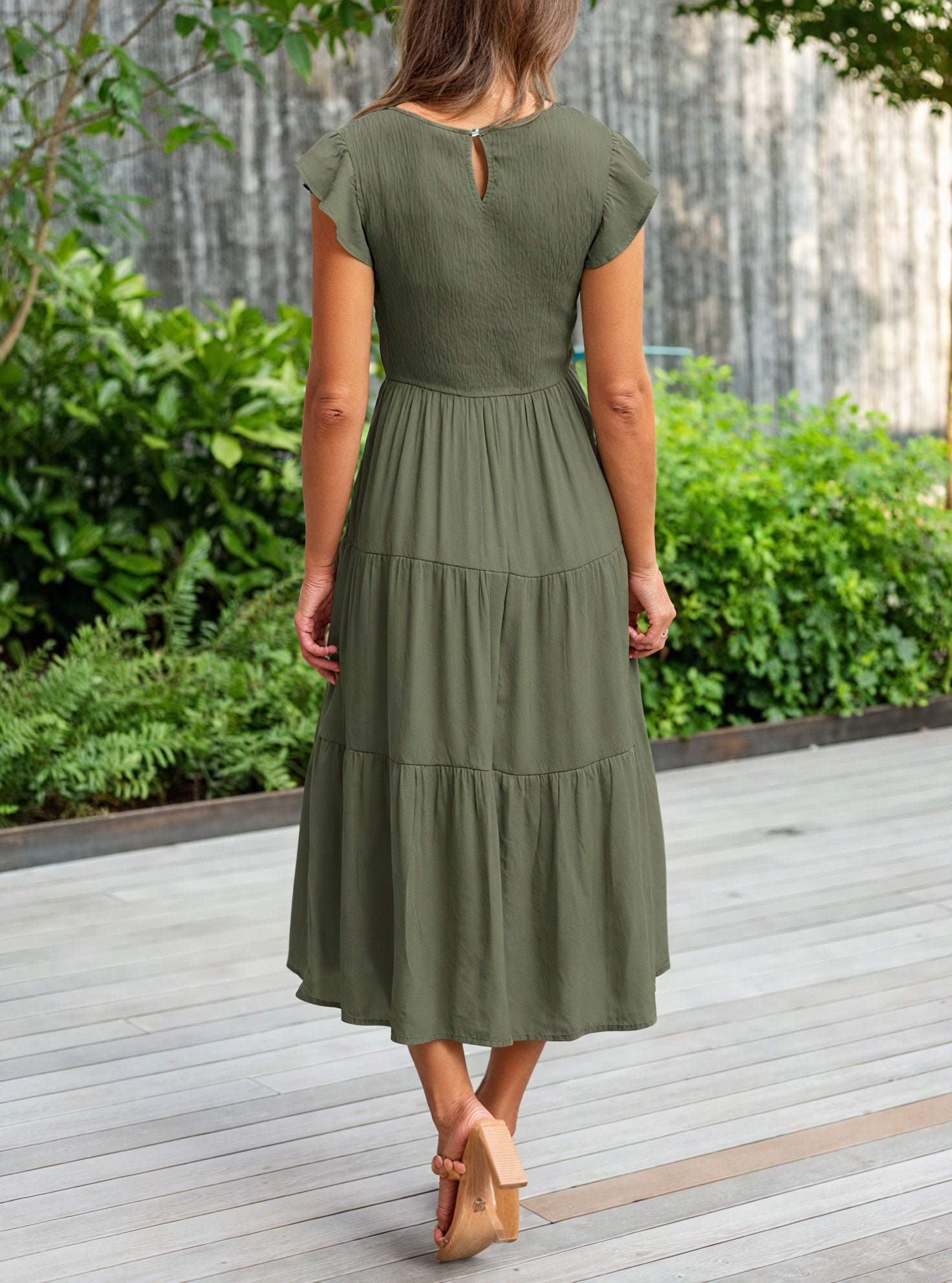Kleid mit Stufenrock, Rüschenärmeln, Rundhals & fließendem Design – Ideal für Sommer & Freizeit-81634-56c92725-79c5-43bd-8aee-c4dd3dbbbf32