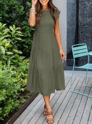 Kleid mit Stufenrock, Rüschenärmeln, Rundhals & fließendem Design – Ideal für Sommer & Freizeit-81634-a84ae634-4c35-4d5a-a8f9-593893f0fd25