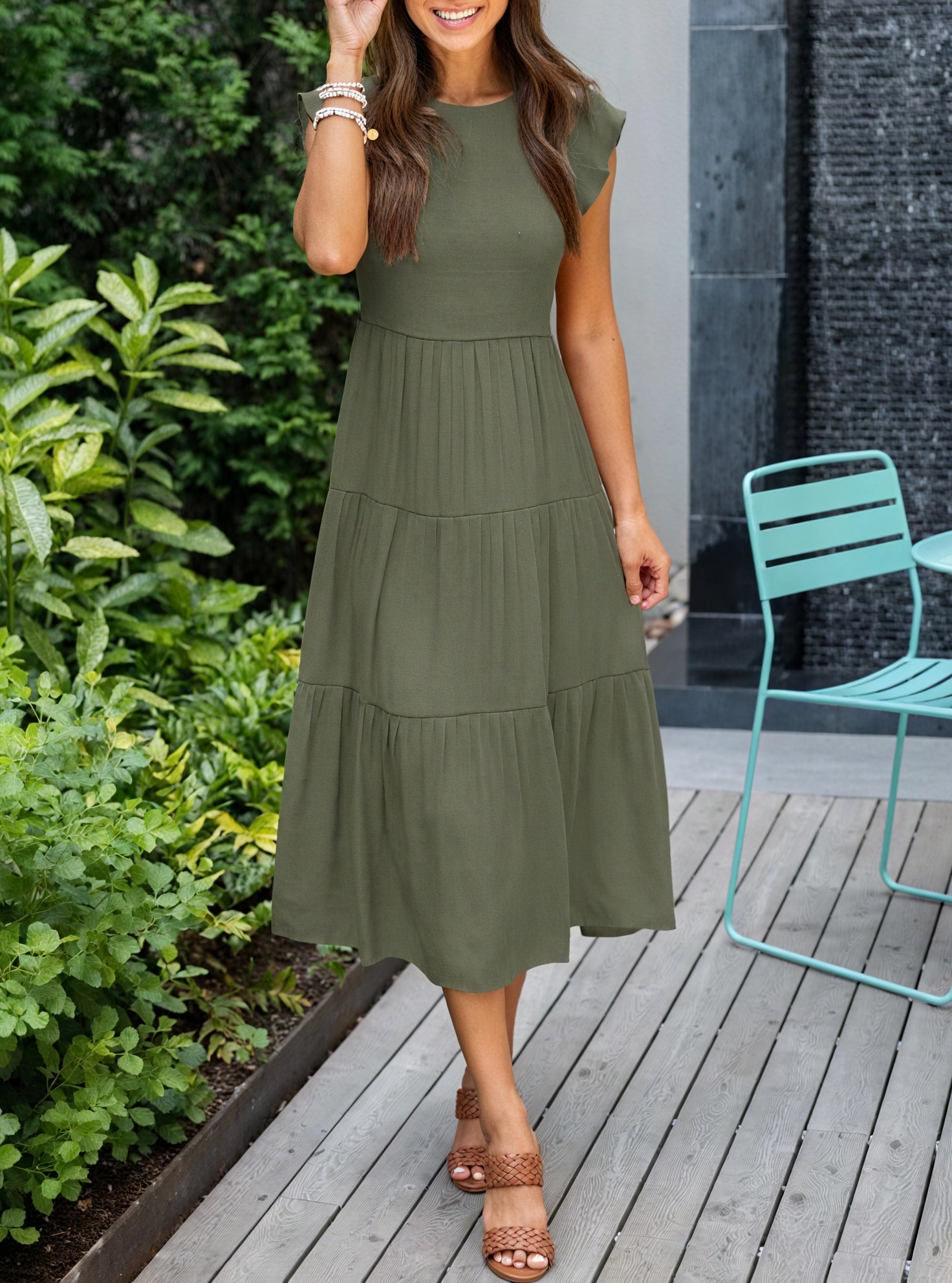 Kleid mit Stufenrock, Rüschenärmeln, Rundhals & fließendem Design – Ideal für Sommer & Freizeit-81634-a84ae634-4c35-4d5a-a8f9-593893f0fd25