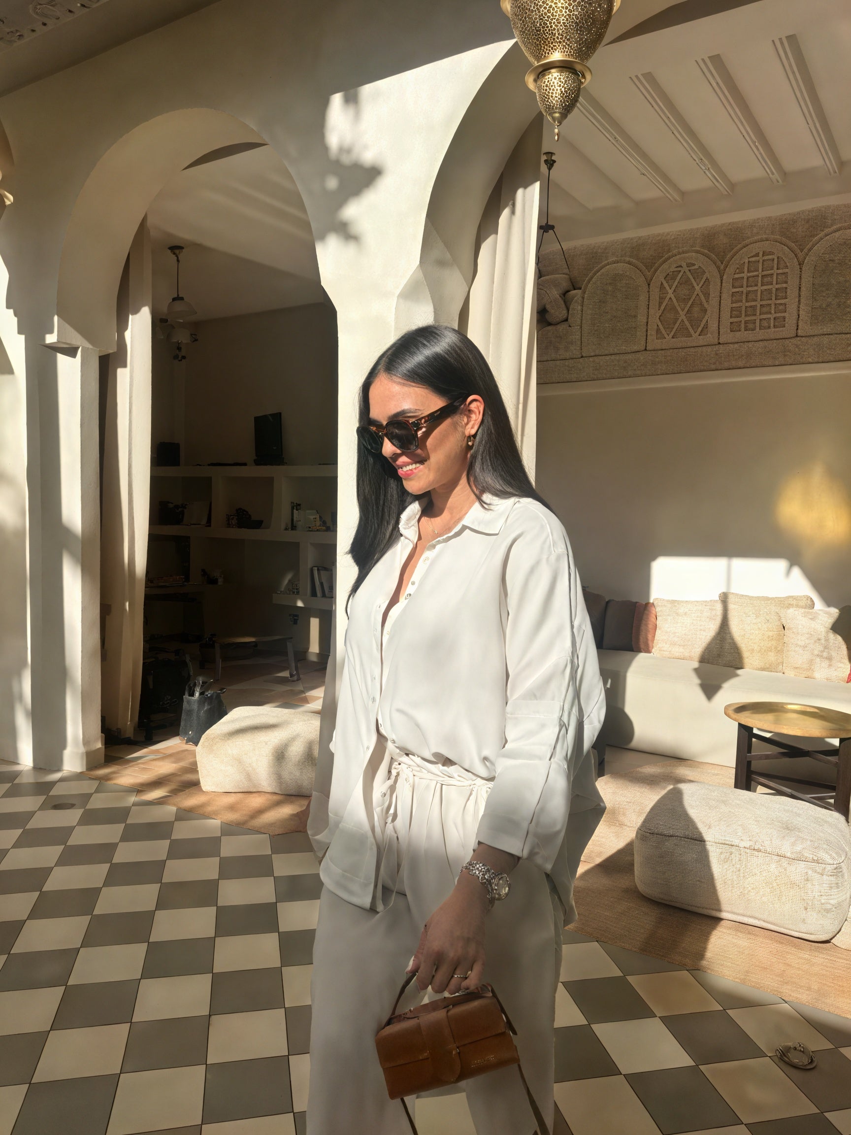 Damen Leinen Zweiteiler – Hemd & Hose Set, Entspannter Schnitt, Mehrfarbig-82126-f9b89482-7909-489d-93f6-d34d496f82b5