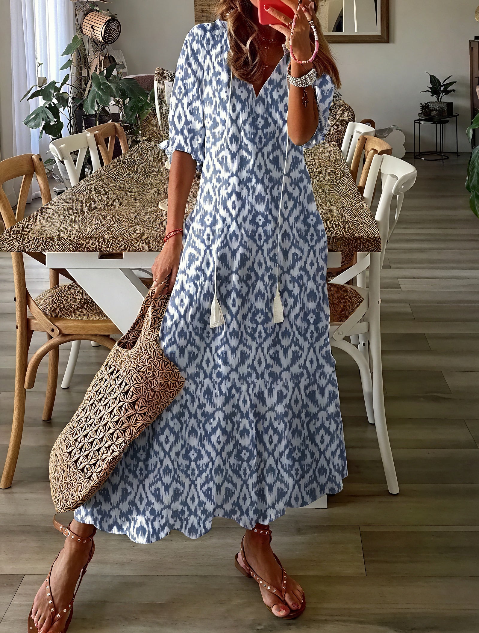 Fließendes Kleid mit floralem Muster