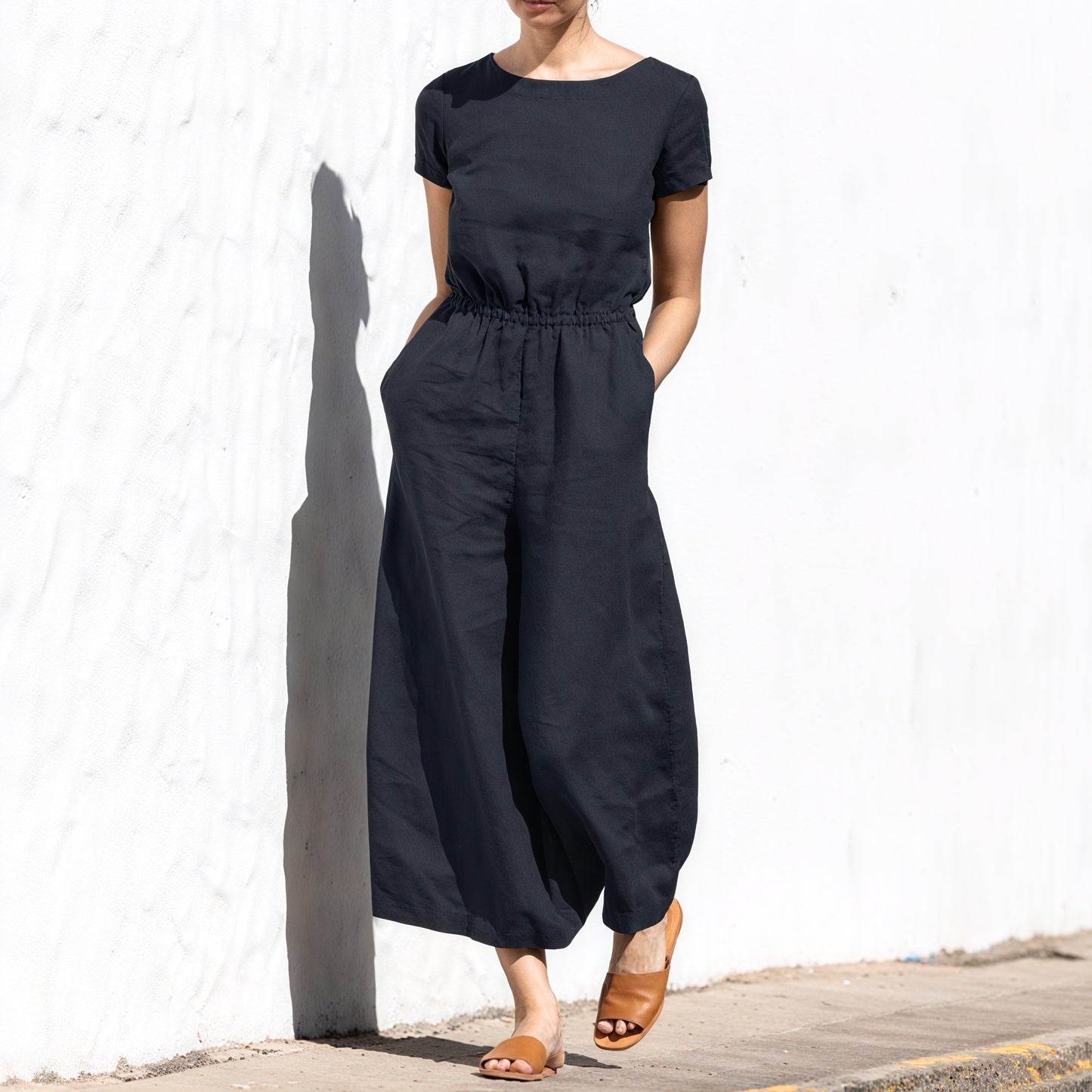 Weitbein Jumpsuit mit Tunnelzug