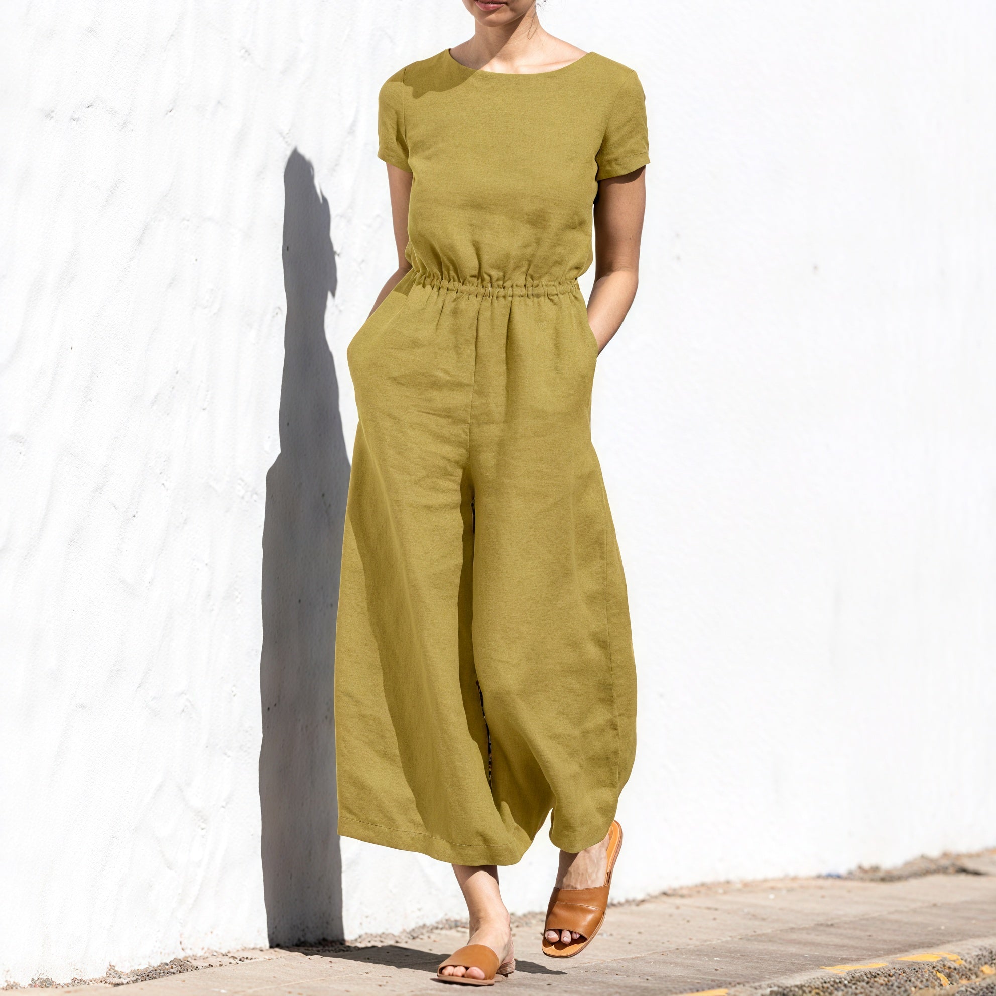Weitbein Jumpsuit mit Tunnelzug