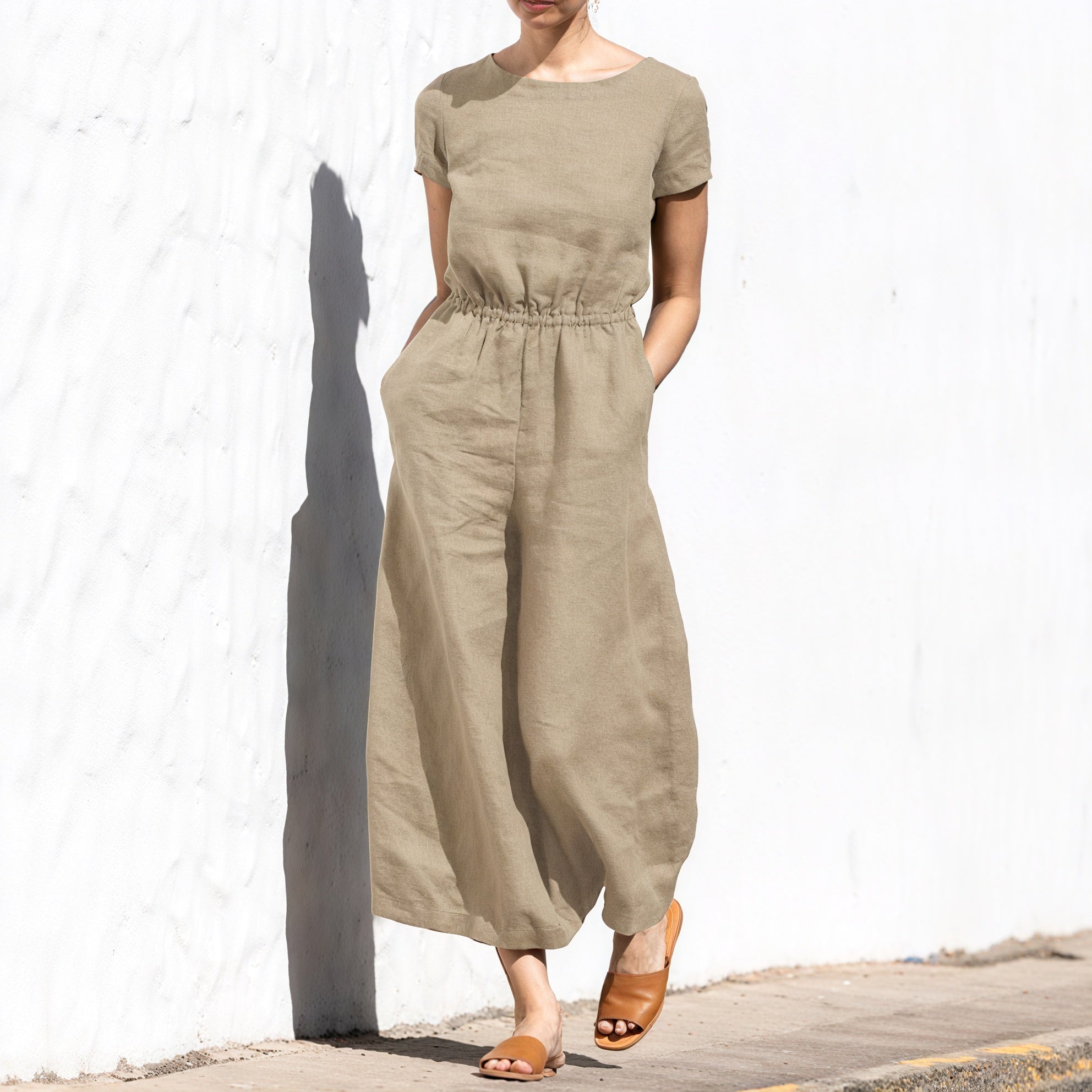 Weitbein Jumpsuit mit Tunnelzug