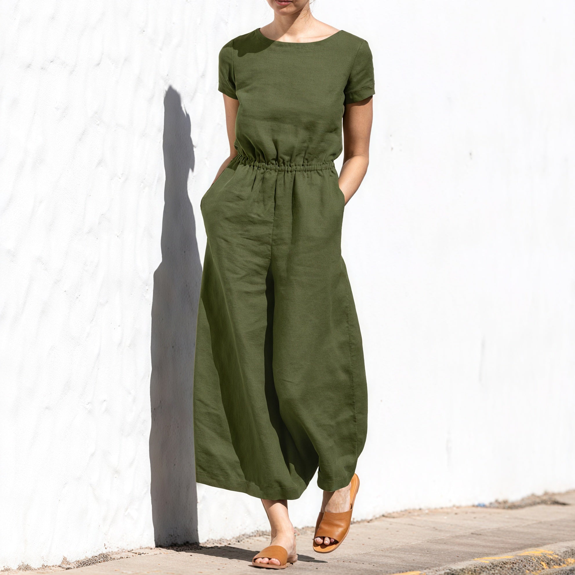 Weitbein Jumpsuit mit Tunnelzug
