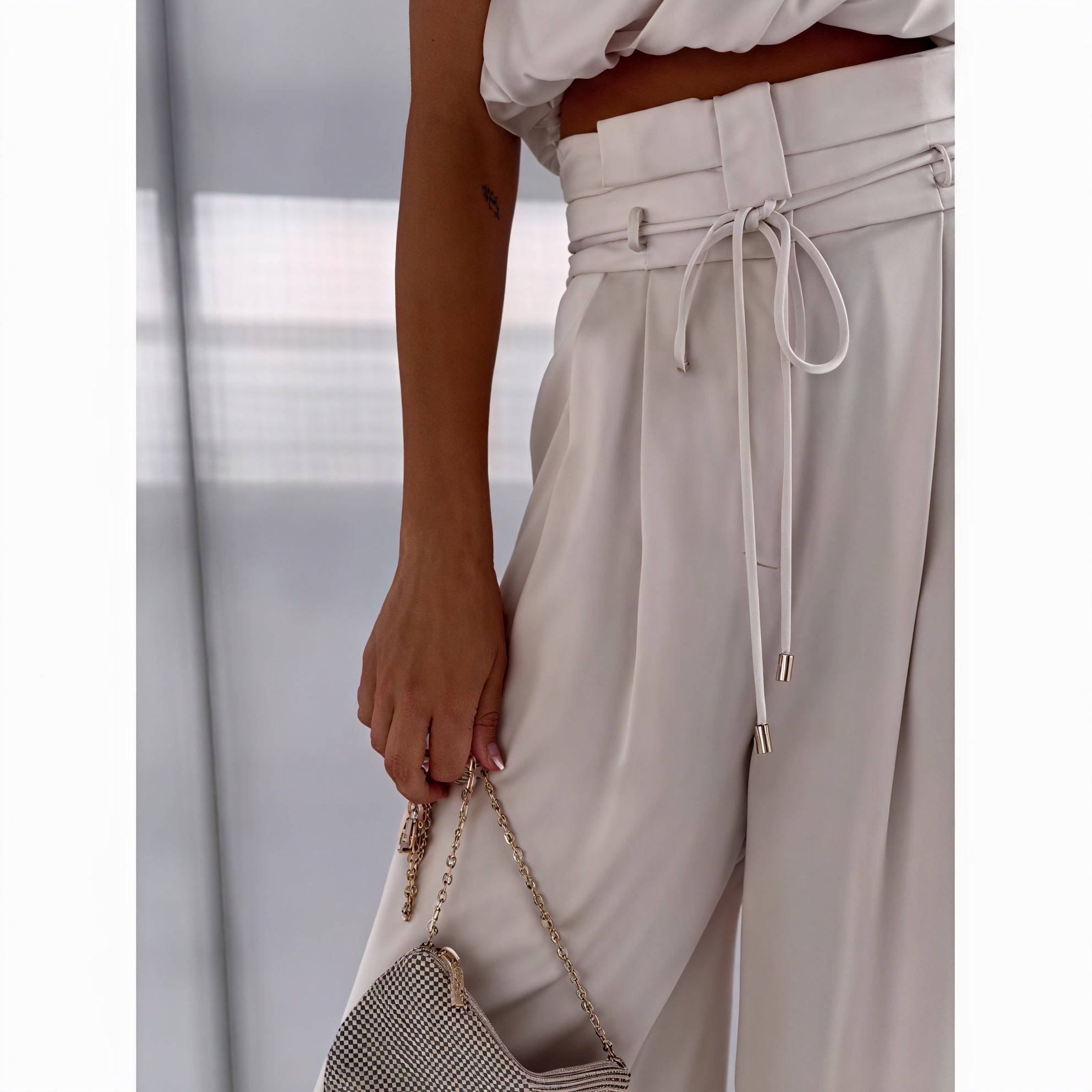 Halterneck-Top & Wide-Leg Hose – Set