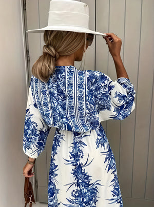 Maxikleid mit Kimonoärmeln und floralem Muster