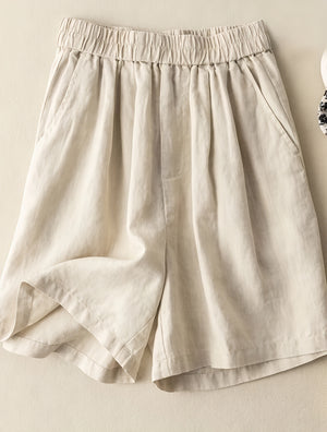 High-Waist Shorts mit Weitem Bein