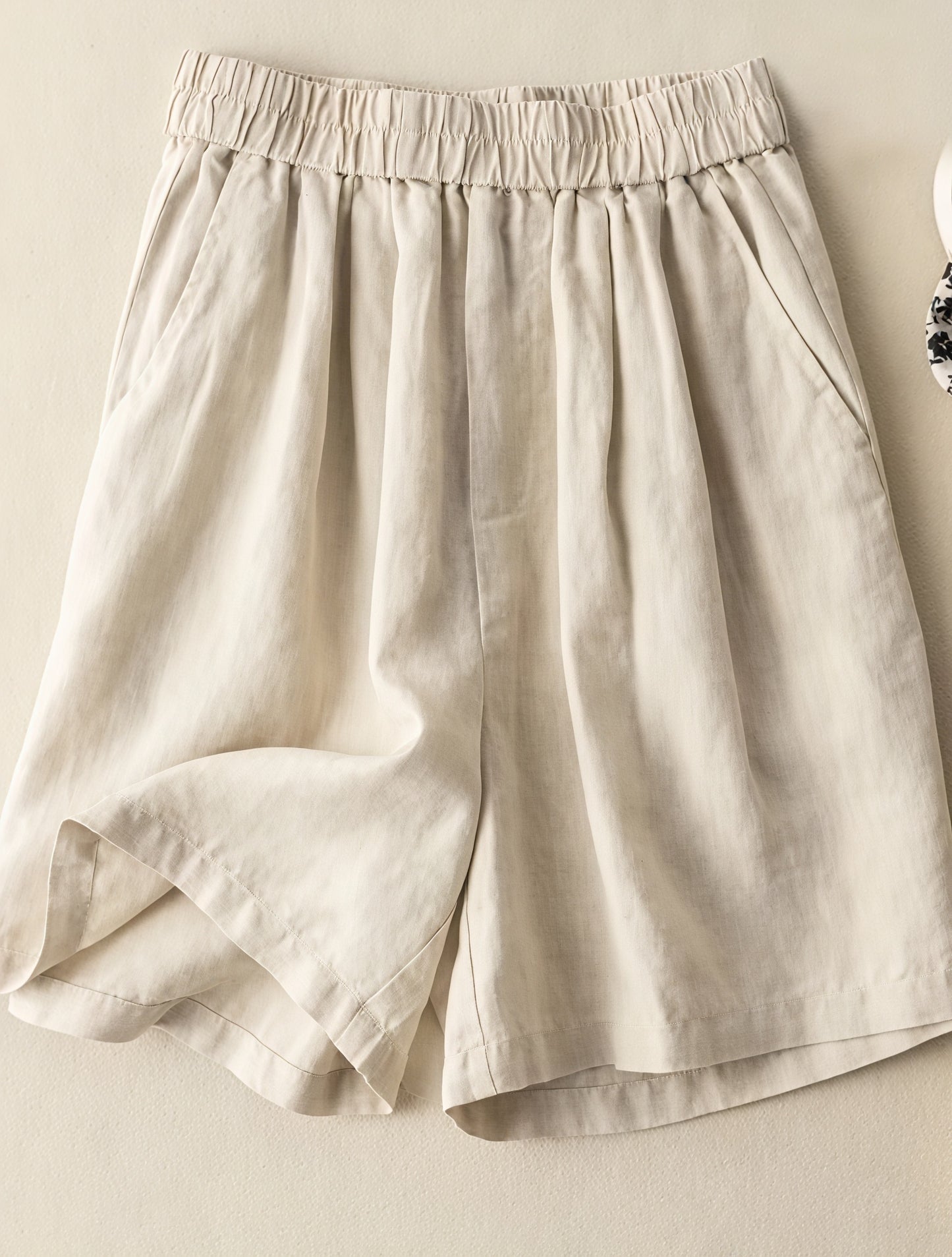 High-Waist Shorts mit Weitem Bein