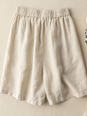 High-Waist Shorts mit Weitem Bein
