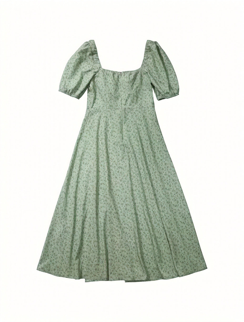 Geblümtes Maxikleid Eckiger Ausschnitt Puffärmel Hoher Schlitz Romantischer Sommerlook-82654-85f64563-978f-45b2-b745-f2f50c12684e