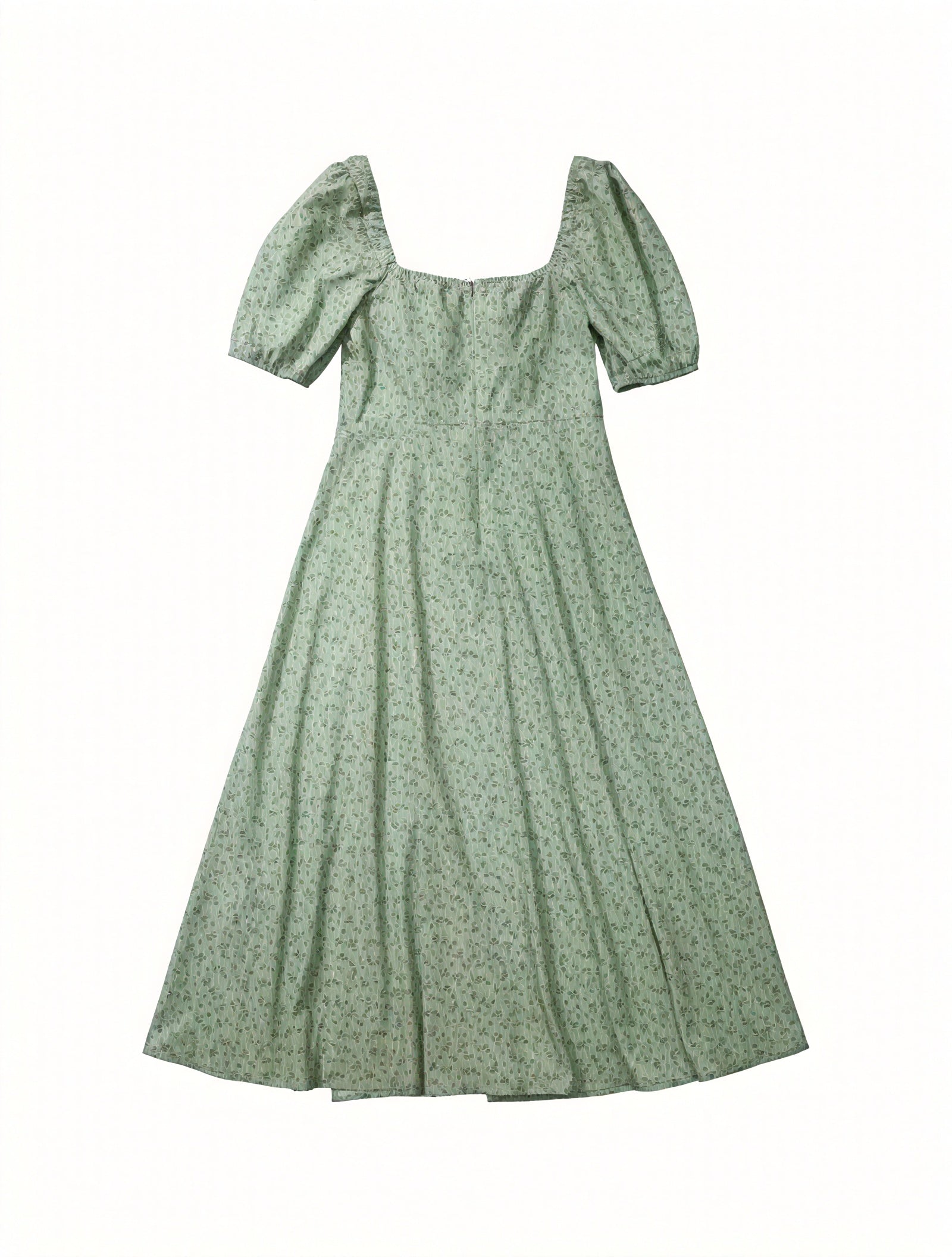 Geblümtes Maxikleid Eckiger Ausschnitt Puffärmel Hoher Schlitz Romantischer Sommerlook-82654-85f64563-978f-45b2-b745-f2f50c12684e