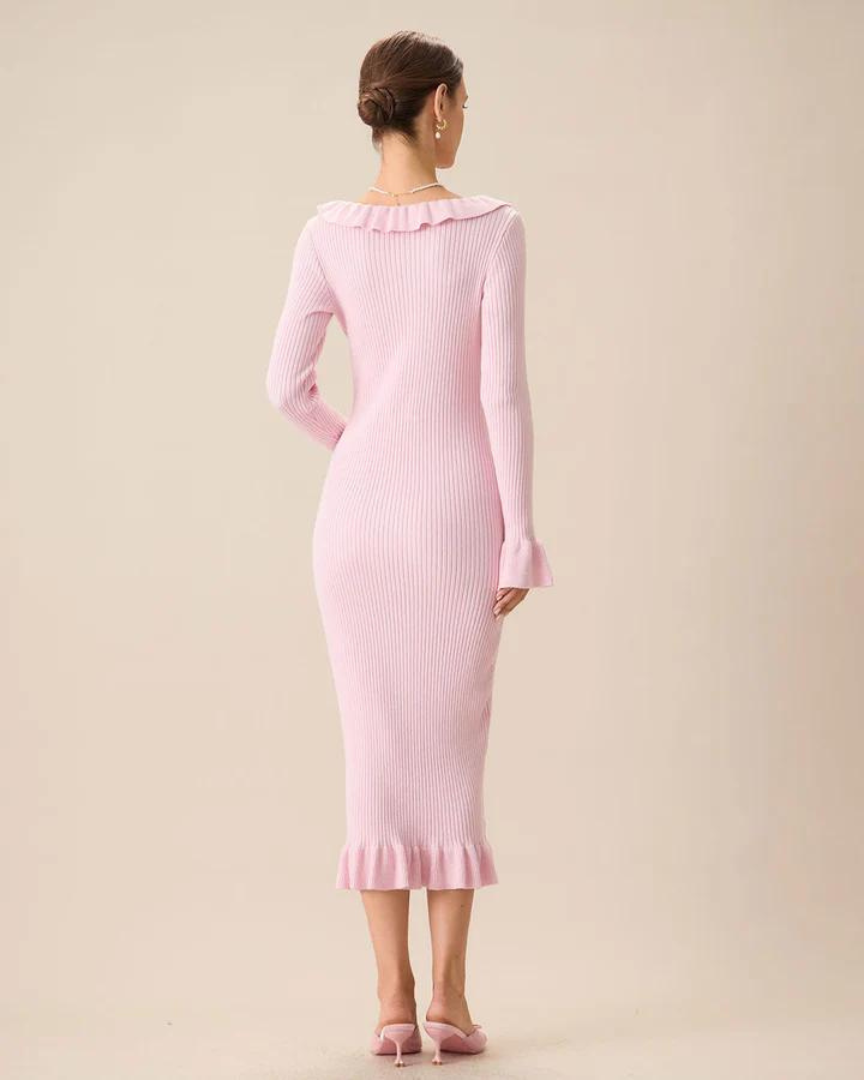 Kleid mit Rüschen und Glockenärmeln