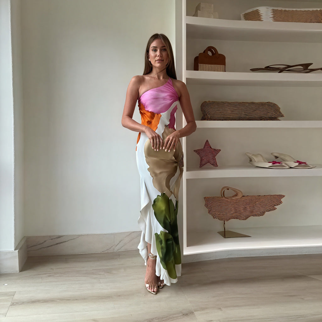 Damen Maxi-Kleid – One-Shoulder, Neckholder, Ärmellos, Bedruckt-83229-601f6e0b-4ec1-4c68-b0ba-7e08fc090395