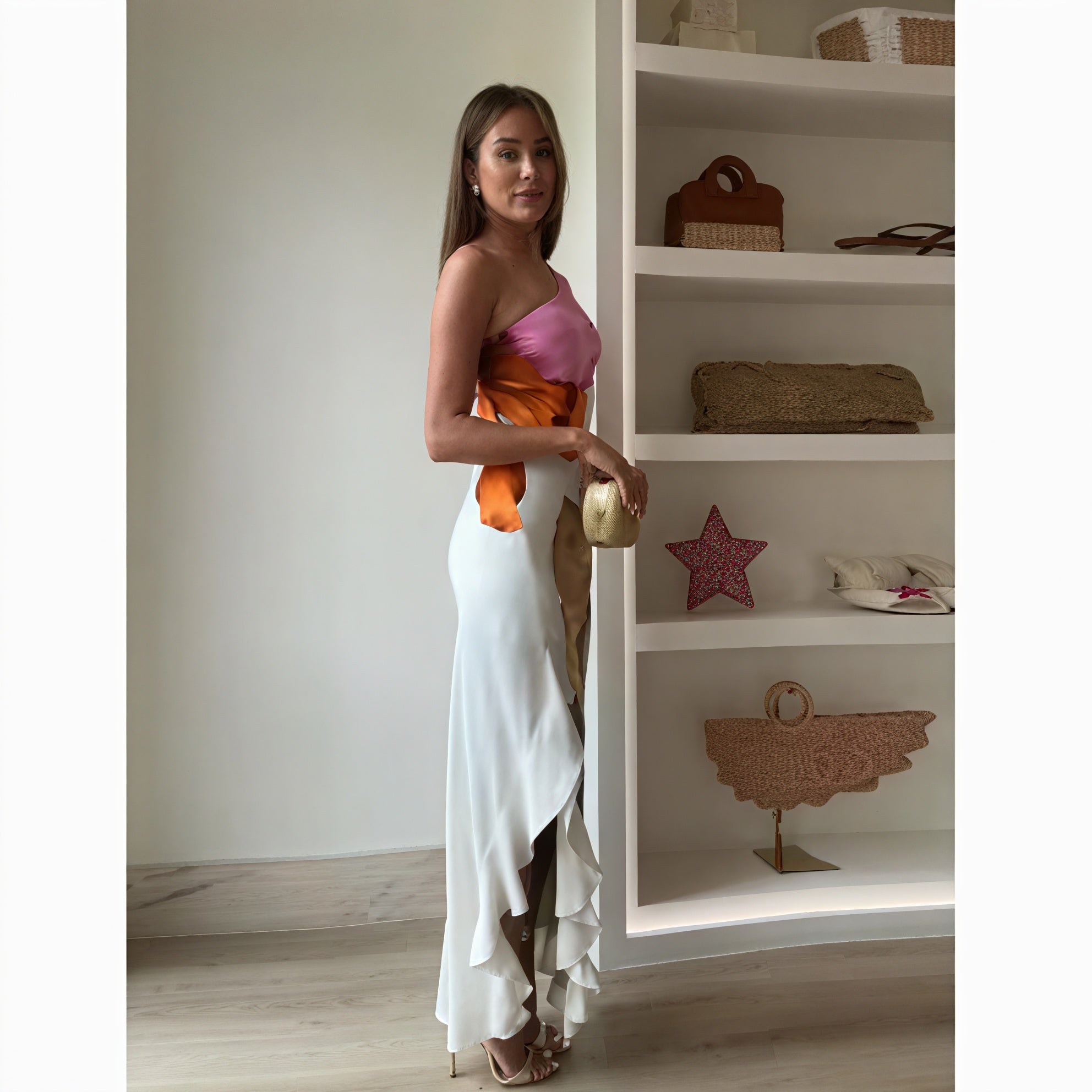 Damen Maxi-Kleid – One-Shoulder, Neckholder, Ärmellos, Bedruckt-83229-23d446ba-cb9b-455c-94d7-2f03a4cd37c5