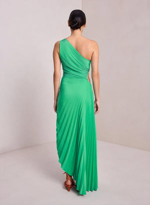 Damen Kleid – One-Shoulder, Plissierter Stoff, Asymmetrischer Saum, Elegant-83236-0824c94f-37d9-455b-a0e8-98abdc40c12e