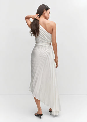 Damen Kleid – One-Shoulder, Plissierter Stoff, Asymmetrischer Saum, Elegant-83236-481aad76-ce7e-4a7e-8191-d9b13c0d8328