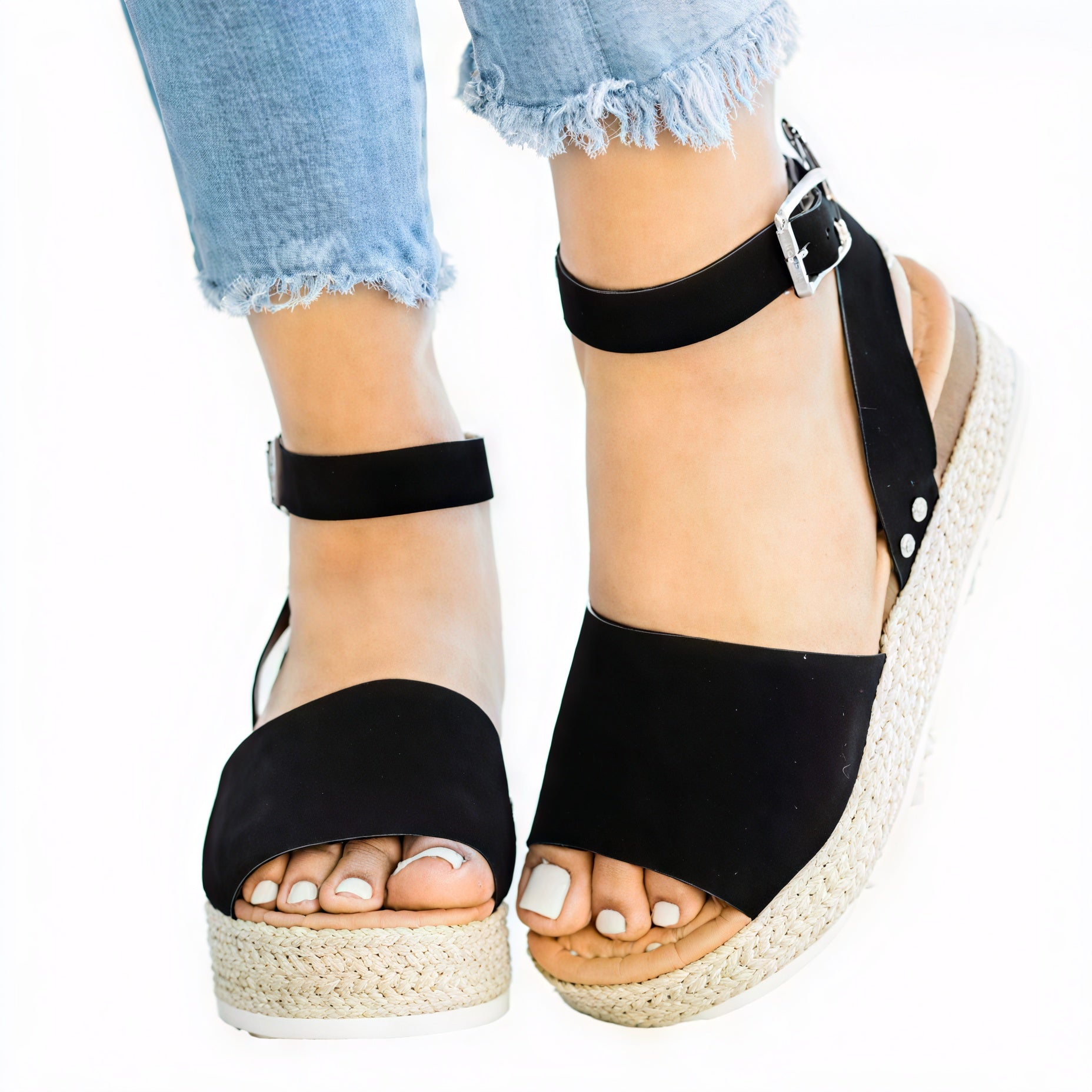 Plateau-Espadrille Sandalen mit Knöchelriemen, offener Spitze und Jute-Sohle für Sommer-Looks-83252-07c80f2b-94d3-4bb8-98fb-03a71921d25d