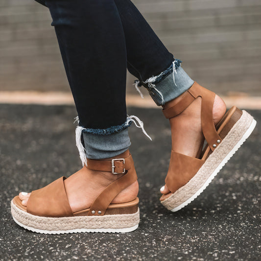 Plateau-Espadrille Sandalen mit Knöchelriemen, offener Spitze und Jute-Sohle für Sommer-Looks-83252-e4f382a4-74bb-49f9-a534-378ff42e17d2